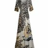 Lily | Black & Cream Leopard Half-Sleeve Wrap Maxi Dress - Women & Plus