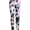 Lily | Purple & White Floral Leggings - Women