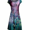 Lily | Purple & Teal Floral Cap-Sleeve Dress - Women & Plus