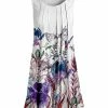 Lily | White & Purple Floral Pleated Sleeveless Tunic - Plus