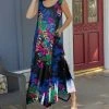 Lily | Black & Teal Floral Sleeveless Handkerchief Maxi Dress - Women & Plus