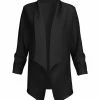 Lily | Black Three-Quarter Sleeve Longline Blazer - Women