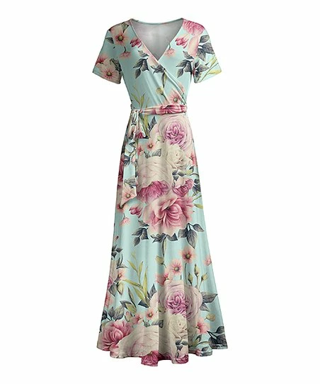 Lily | Mint & Rose Floral Wrap Maxi Dress - Women & Plus 1 Lily | Mint & Rose Floral Wrap Maxi Dress - Women & Plus