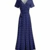 Lily | Navy & White Polka Dot Wrap Maxi Dress - Women & Plus