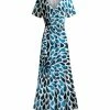Lily | White & Teal Teardrop Wrap Maxi Dress - Women & Plus