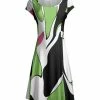 Lily | Black & Green Abstract Cap-Sleeve Dress - Women & Plus