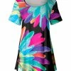 Lily | Black & Neon Blue Short-Sleeve Scoop Neck Tunic - Women & Plus