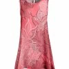 Lily | Coral & White Floral Sleeveless Swing Tunic - Women