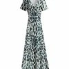 Lily | Silver & Teal Abstract Wrap Maxi Dress - Women & Plus