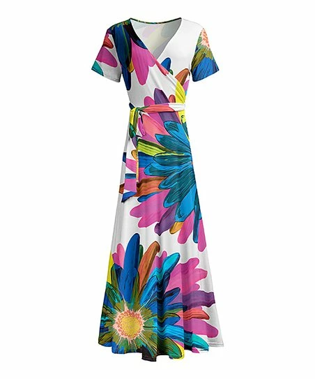 Lily | Blue & Pink Floral Wrap Maxi Dress - Women & Plus 1 Lily | Blue & Pink Floral Wrap Maxi Dress - Women & Plus