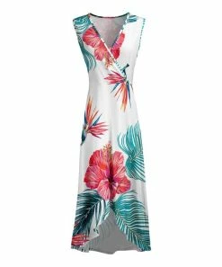 Lily | Teal & Pink Sleeveless Hi-low Maxi Dress - Women & Plus