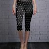 Lily | Black & White Polka Dot Capri Leggings - Women & Plus