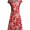 Lily | Red & White Floral Cap-Sleeve Dress - Women & Plus