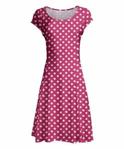Lily | Pink & White Polka Dot Cap-Sleeve Dress - Women & Plus