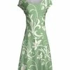 Lily | Green & Cream Floral Cap-Sleeve Dress - Women & Plus
