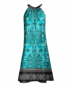 Lily | Teal & Black Damask Yoke Dress - Women