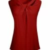 Lily | Red Sleeveless Cutout-Twist Top - Women & Plus