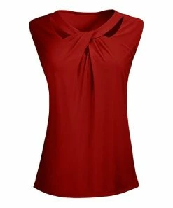 Lily | Red Sleeveless Cutout-Twist Top - Women & Plus