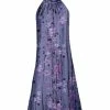 Lily | Purple & Blue Floral Yoke Dress - Women & Plus