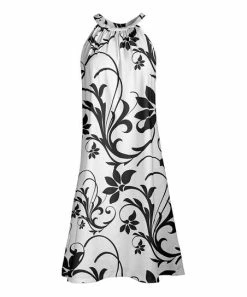 Lily | Black & White Floral Yoke Dress - Women & Plus