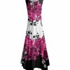 Lily | Black & Pink Floral Sleeveless Handkerchief Maxi Dress - Women & Plus