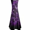 Lily | Black & Purple Floral Sleeveless Handkerchief Maxi Dress - Women & Plus
