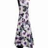 Lily | White & Purple Floral Sleeveless Handkerchief Maxi Dress - Women & Plus