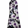 Lily | Black & Purple Floral Yoke Dress - Women & Plus