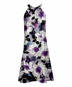 Lily | Black & Purple Floral Yoke Dress - Women & Plus
