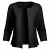 Lily | Black Three-Quarter Sleeve Open Cardigan - Women & Plus