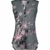 Lily | Pink & Gray Floral Button-Front Sleeveless Tunic - Women & Plus