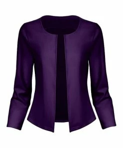 Lily | Purple Collarless Blazer - Plus