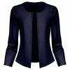 Lily | Navy Collarless Blazer - Plus