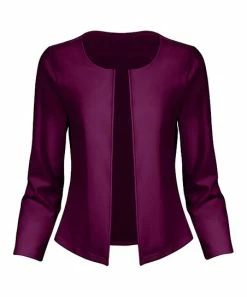Lily | Plum Collarless Blazer - Plus