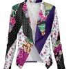 Lily | White & Pink Floral & Polka Dot Patchwork Blazer - Women