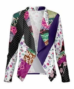 Lily | White & Pink Floral & Polka Dot Patchwork Blazer - Women