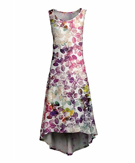 Lily | Pink & Purple Floral Sleeveless Hi-Low Dress - Women & Plus 1 Lily | Pink & Purple Floral Sleeveless Hi-Low Dress - Women & Plus