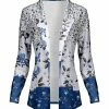 Lily | White & Navy Floral Blazer - Plus