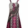 Lily | Black & Pink Animal Print Tie-Front Sleeveless Tunic - Plus