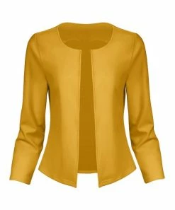 Lily | Yellow Collarless Blazer - Women