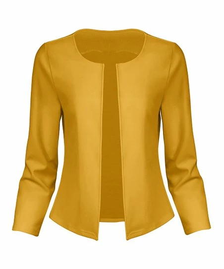 Lily | Yellow Collarless Blazer - Women 1 Lily | Yellow Collarless Blazer - Women