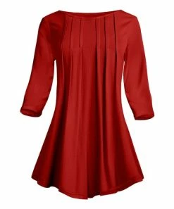 Lily | Red Pleat-Front Tunic - Women & Plus