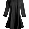 Lily | Black Pleated Boatneck Tunic - Women