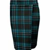 Lily | Black & Teal Plaid Wrap Skirt - Women