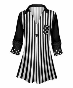 Lily | Black & White Stripe Pocket Tunic - Women & Plus