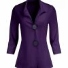 Lily | Purple Big-Button Blazer - Women