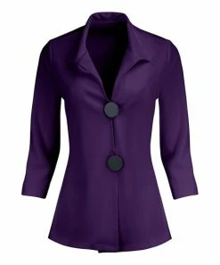 Lily | Purple Big-Button Blazer - Women