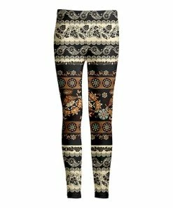 Lily | Black & Brown Paisley Leggings - Women
