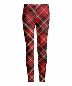 Lily | Red & Black Plaid Leggings - Plus