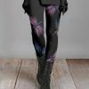 Lily | Black & Mauve Dragonfly Leggings - Women & Plus